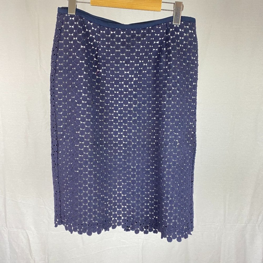 Karl Lagerfeld Paris Navy Circle Lace Pencil Skirt Size 8